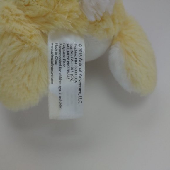 Animal Adventure Yellow Bunny Rabbit 7.5" Plush 2016 Stuffed Animal - Picture 7 of 7